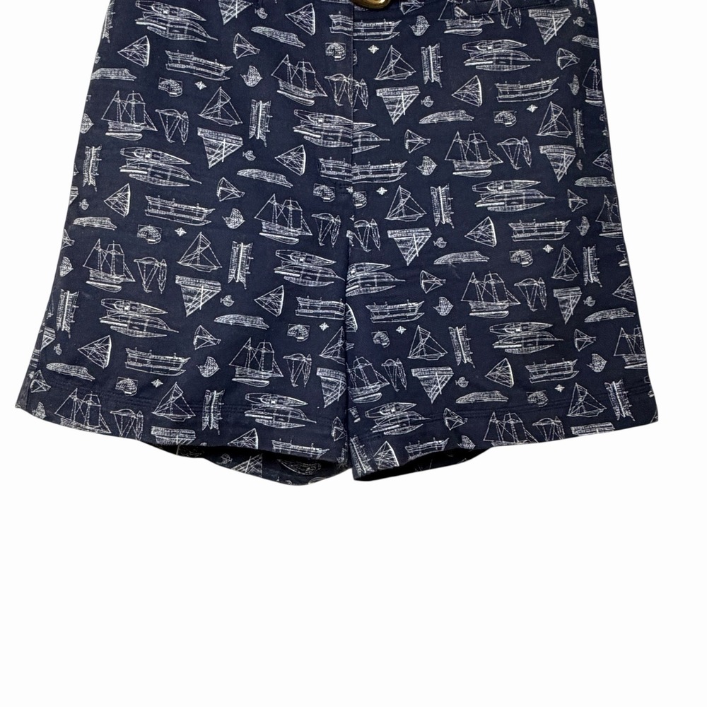 Lauren Ralph Lauren Womens Nautical Ship Print 100% Cotton Shorts Size 10 Preppy - Picture 10 of 14